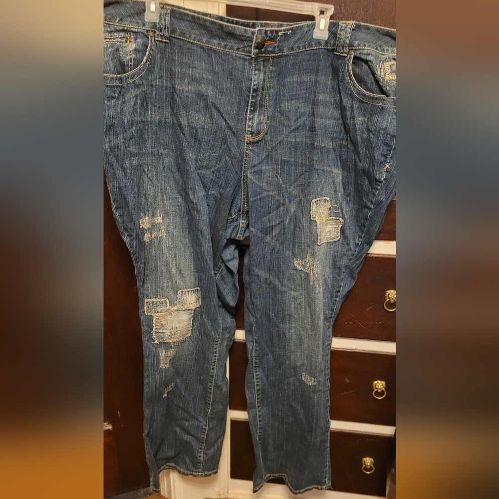 Bootcut patchwork jeans